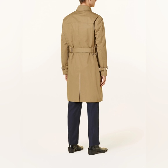 HUGO Maluks Khaki Trench Coat – Water-Repellent, Belted, Size 42R NWT - Picture 3 of 10